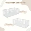 Crazy Pine Kinderbett 120x200 cm – Weiß - Montessori Produktbild-Vorschau 3