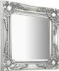 A silver baroque-style wall mirror is shown from a slightly angled perspective. Produktbild-Vorschau