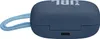 A close-up view of a blue JBL earbud charging case with a blue loop attached. Náhľad obrázku produktu