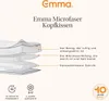 A diagram showing the layers of an Emma Microfiber Pillow, with descriptive text. Produktbild-Vorschau