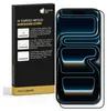 A product box and a smartphone screen protector are shown. The box has installation instructions and branding. The screen protector is shown on a smartphone display. Produktbild-Vorschau