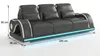 3-Sitzer Sofa Schwarz LED Modern Wohnzimmer Couch Design Produktbild-Vorschau 2