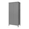 A gray wardrobe with two doors against a white background. Podgląd zdjęcia produktu