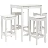 Cloris Designermöbel 5-tlg. Gartenbar-Set Weiß Massivholz Produktbild-Vorschau 2