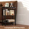 HOMCOM Beistelltisch kleiner Couchtisch mit 2 Ablagen Produktbild-Vorschau 4