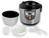 A multi-cooker and its accessories are displayed on a white background. Produktbild-Vorschau