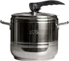 A stainless steel pressure cooker on a white background. Produktbild-Vorschau