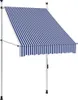 vidaXL Markýza zatahovací ručně ovládaná 100 cm modro-bíle Náhled obrázku produktu 6