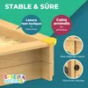 SPIELWERK® Bac à sable en bois SAMU 120x120cm tapis de sol Voir les images du produit 5
