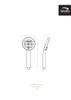 Technical drawing of a shower head with dimensions and brand logo. Náhľad obrázku produktu