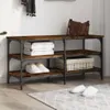vidaXL Lavice na boty kouřový dub 100x38,5x49 cm materiál Náhled obrázku produktu 2