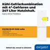 Advertising image for a white refrigerator-freezer combination. Produktbild-Vorschau