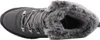 A top-down view of a gray winter boot with faux fur lining. Voir les images du produit