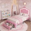 Kinderbett 90x200 cm mit LED, PolyurethanPolsterbett mit Produktbild-Vorschau 4