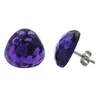 Ohrstecker Ohrring 14mm Dreieck lila-transparent gehämmert Produktbild-Vorschau 1