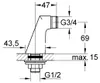 Grohe attacco a cavalletto 1/2'' x 3/4'' sporgenza 47 mm Anteprima dell’immagine prodotto 4