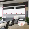 A meeting room with a projector screen and chairs, showing installation instructions. Produktbild-Vorschau