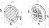 Ronde, verstelbare rooster met kraag, diameter 100, wit Productafbeelding-voorbeeld 3