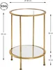 HAKU Beistelltisch gold - Metall, Sicherheitsglas 5 mm, Produktbild-Vorschau 2