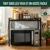 Étagère pour micro-ondes eluno à 2 niveaux avec 8 crochets, Voir les images du produit 3
