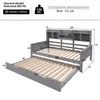 A diagram of a grey daybed with dimensions and specifications. Náhled obrázku produktu
