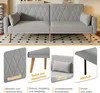 A collage of images showcasing a gray sofa and its features. Voir les images du produit