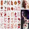 30 Stück gruselige Halloween-Tattoo- Aufkleber Realistisch, Produktbild-Vorschau 1