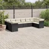 Design 10-tlg. Garten-Sofagarnitur mit Kissen Schwarz Poly Produktbild-Vorschau 1