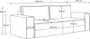 A line drawing of a sofa with dimensions indicated by lines and text. Produktbild-Vorschau
