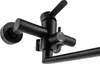 A close-up, angled view of a black wall-mounted kitchen faucet against a white background. Produktbild-Vorschau