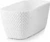 A white planter pot with a textured, knitted design. Anteprima dell’immagine prodotto