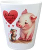 Schwein mit Maus und Herz Blumentopf mit Spruch Schön dass Produktbild-Vorschau 1