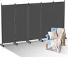 Jopassy Paravent auf Rollen 5 teilig Anthrazit 284x181 cm Produktbild-Vorschau 1