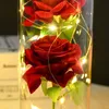 Rosen Schönheits im Glas, LED-Lichter, künstliche Blumen, Produktbild-Vorschau 4