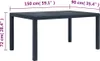 vidaXL Gartentisch Anthrazit 150x90x72 cm Kunststoff Produktbild-Vorschau 11