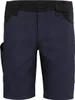 A close-up, front-facing view of a pair of navy and black work shorts. Produktbild-Vorschau