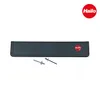 A dark gray handle strip with two silver rivets on a white background. Produktbild-Vorschau