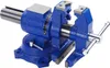 A blue and silver multifunctional vise is shown against a white background. Podgląd zdjęcia produktu