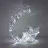 LED Dekofigur SANTA mit Rentieren H. 34cm Acryl mit Licht Produktbild-Vorschau 3