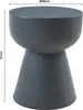 A dark gray, cylindrical side table with a textured finish, shown against a white background with dimensions indicated. Anteprima dell’immagine prodotto