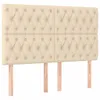 Bettgestell ohne Matratze Creme 140x190 cm Stoff Produktbild-Vorschau 9