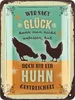 LANOLU Retro Blechschild Hühnerstall - Wer sagt Glück, Produktbild-Vorschau 1