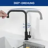 Kaltwasserhahn 360° drehbar, Edelstahl, schwarz – für Produktbild-Vorschau 5