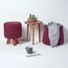 HOMESCAPES Pletená podnožka, výška 42 cm, švestka Náhled obrázku produktu 6