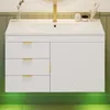 Mobiletto bagno con lavabo, mobile lavabo sospeso con Anteprima dell’immagine prodotto 5