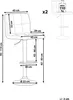 Diagram of a bar stool with dimensions and weight limit. Náhled obrázku produktu