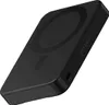 A black Satechi magnetic power bank with a Qi2 15W wireless charging surface and a stand function is shown against a white background. Produktbild-Vorschau