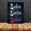 Weiße und rote Anker - Lebe Lache Liebe Metallschild XL in Produktbild-Vorschau 4