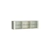 A wall-mounted display cabinet with three compartments and glass shelves. Anteprima dell’immagine prodotto