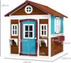 Outsunny Kinderspielhaus aus Holz mit Fenster Blumenregal Produktbild-Vorschau 3